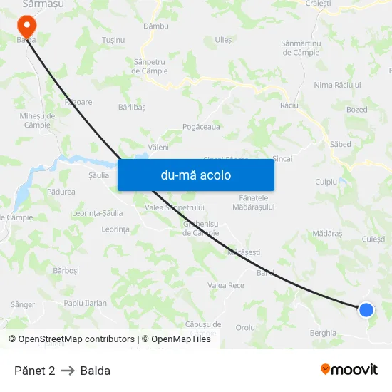Harta de Pănet 2 către Balda