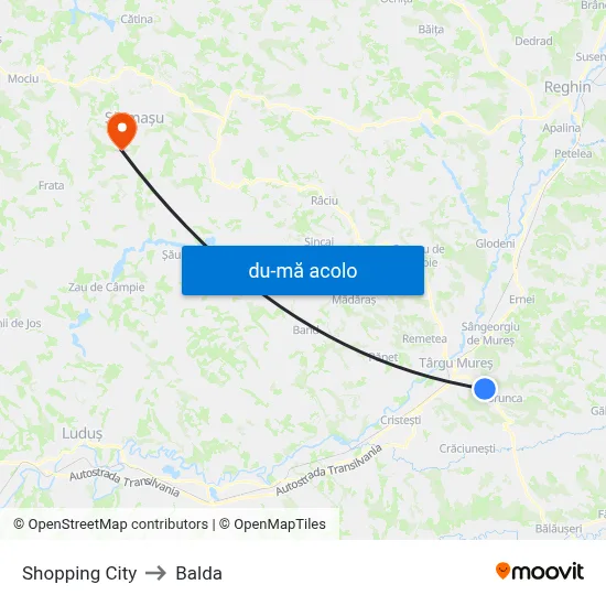 Harta de Shopping City către Balda