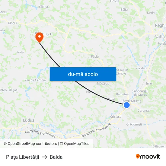 Harta de Piața Libertății către Balda