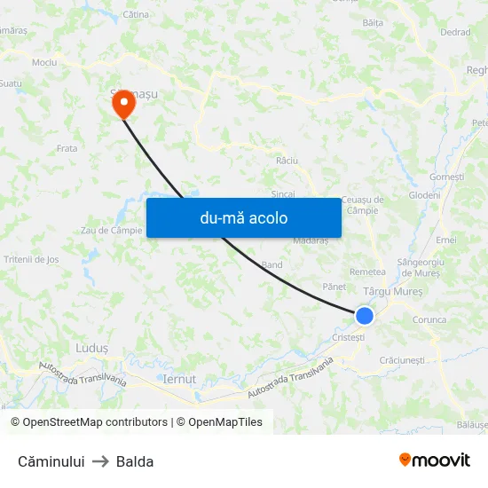 Harta de Căminului către Balda