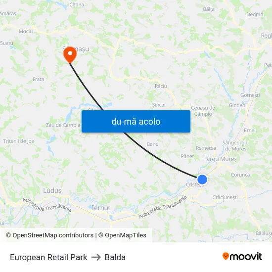 Harta de European Retail Park către Balda
