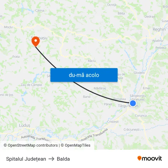 Harta de Spitalul Județean către Balda