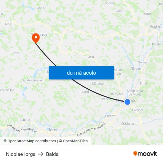 Harta de Nicolae Iorga către Balda