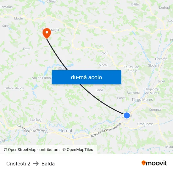 Harta de Cristești | Gării către Balda