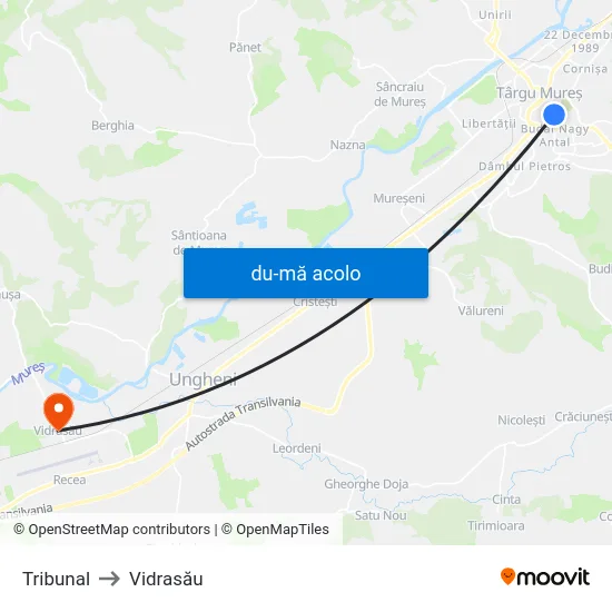 Harta de Tribunal către Vidrasău