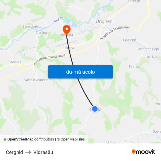 Harta de Cerghid către Vidrasău