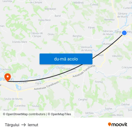 Harta de Târgului către Iernut