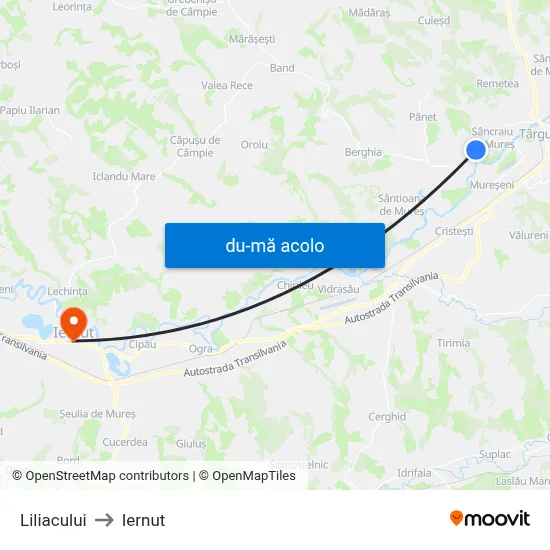 Harta de Liliacului către Iernut