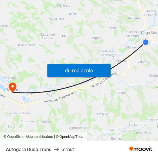 Harta de Autogara Duda Trans către Iernut