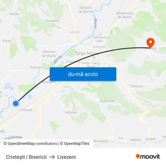 Harta de Cristești | Bisericii către Livezeni