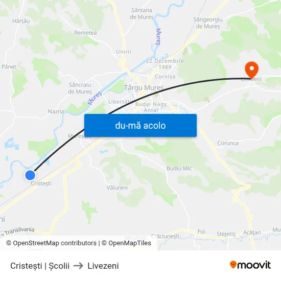 Harta de Cristești | Școlii către Livezeni