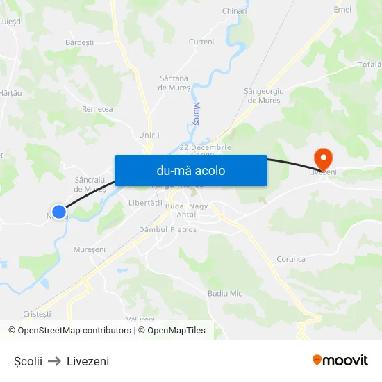 Harta de Şcolii către Livezeni