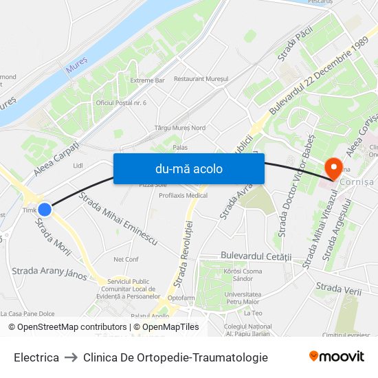 Harta de Electrica către Clinica De Ortopedie-Traumatologie