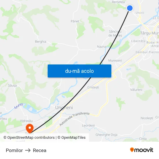 Harta de Pomilor către Recea