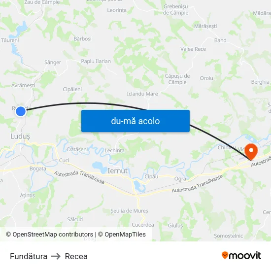 Harta de Fundătura către Recea