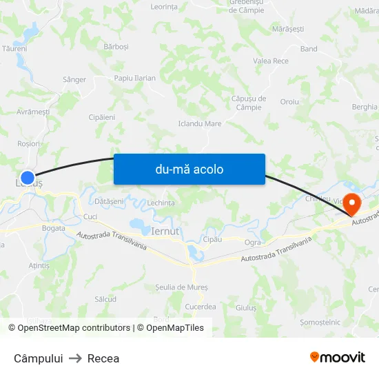 Harta de Câmpului către Recea