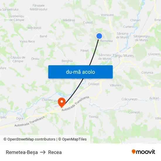 Harta de Remetea-Beșa către Recea
