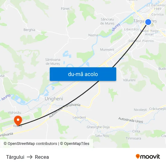 Harta de Târgului către Recea