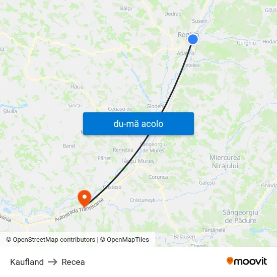 Harta de Kaufland către Recea