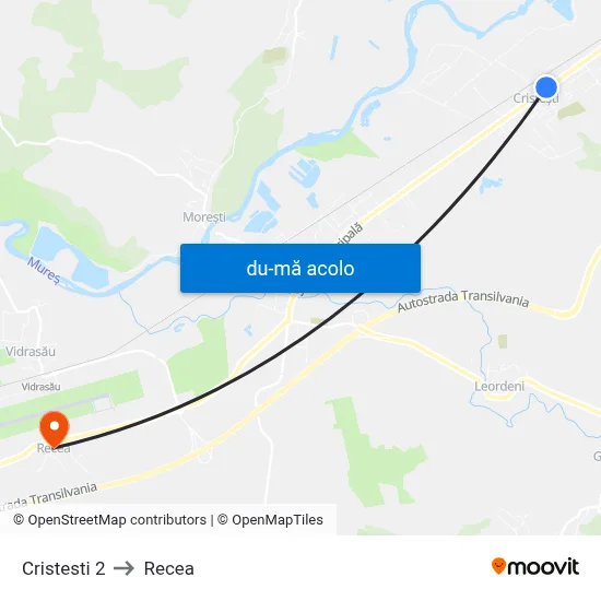 Harta de Cristești | Gării către Recea