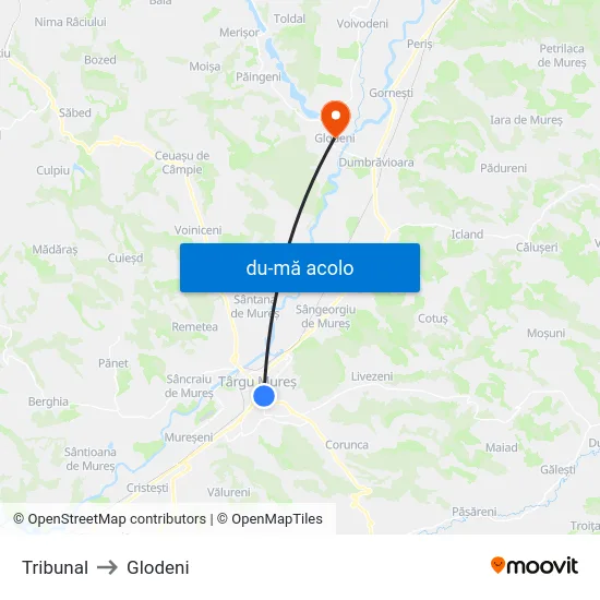 Harta de Tribunal către Glodeni