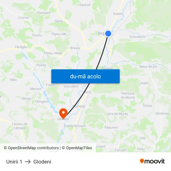 Harta de Unirii 1 către Glodeni