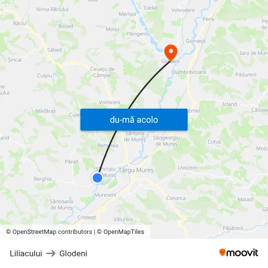 Harta de Liliacului către Glodeni