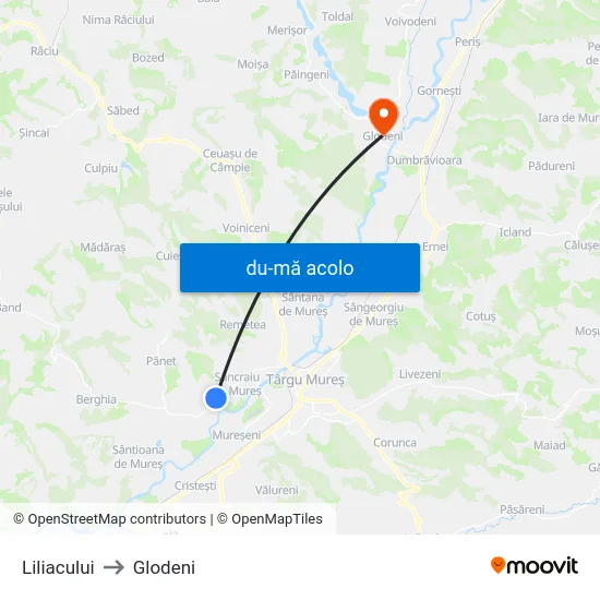 Harta de Liliacului către Glodeni