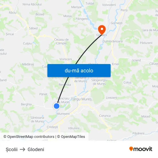 Harta de Școlii către Glodeni