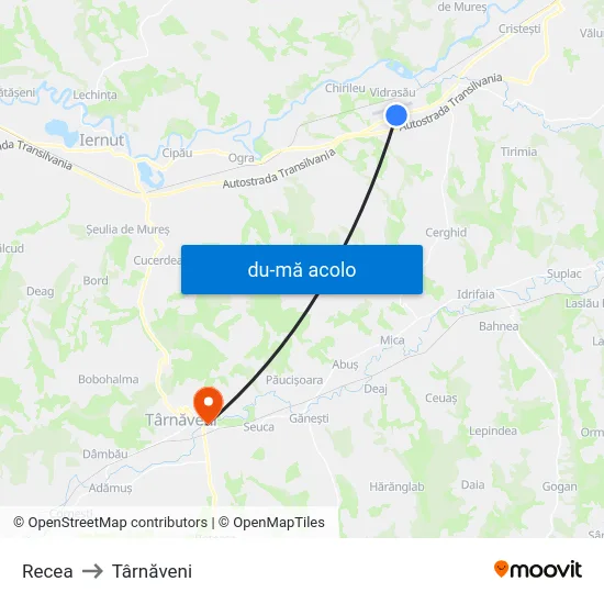 Harta de Recea către Târnăveni