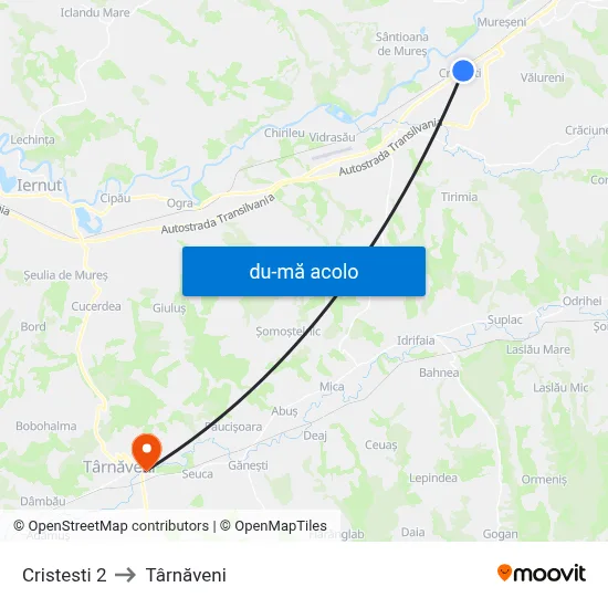 Harta de Cristesti 2 către Târnăveni