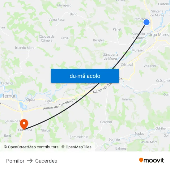 Harta de Pomilor către Cucerdea