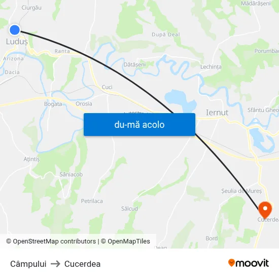 Harta de Câmpului către Cucerdea