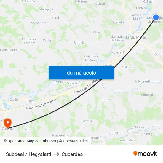 Harta de Subdeal / Hegyalatti către Cucerdea