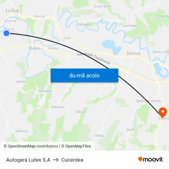Harta de Autogara Lutex S.A către Cucerdea