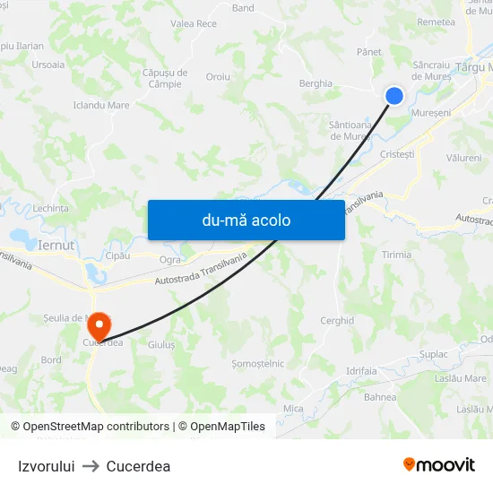 Harta de Izvorului către Cucerdea