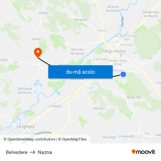 Harta de Belvedere către Nazna