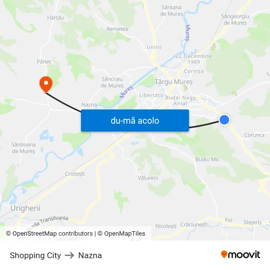 Harta de Shopping City către Nazna