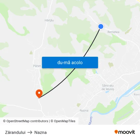 Harta de Zărandului către Nazna