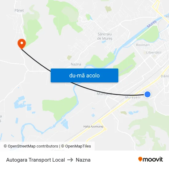 Harta de Autogara Transport Local către Nazna
