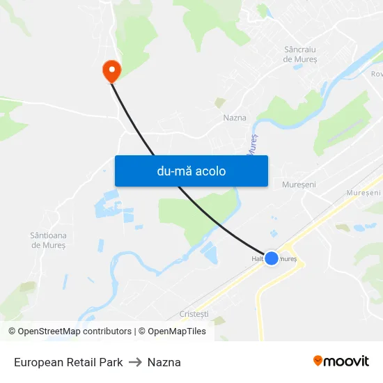 Harta de European Retail Park către Nazna