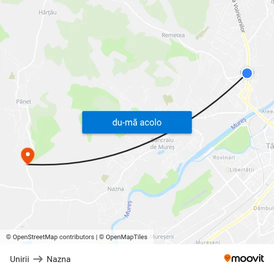 Harta de Unirii către Nazna