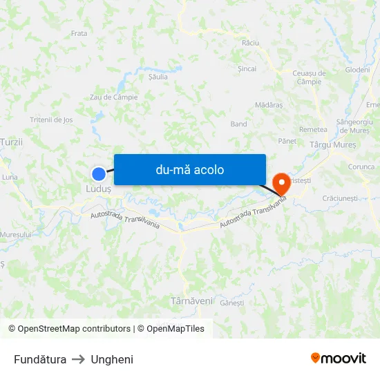 Harta de Fundătura către Ungheni