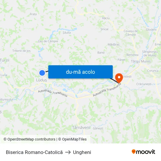 Harta de Biserica Romano-Catolică către Ungheni