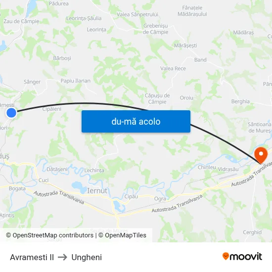 Harta de Avramesti II către Ungheni