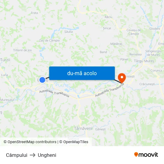 Harta de Câmpului către Ungheni