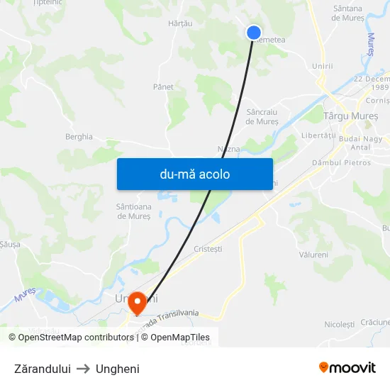 Harta de Zărandului către Ungheni