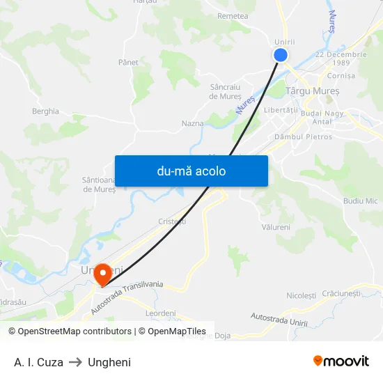 Harta de A. I. Cuza către Ungheni