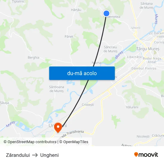 Harta de Zarandului către Ungheni
