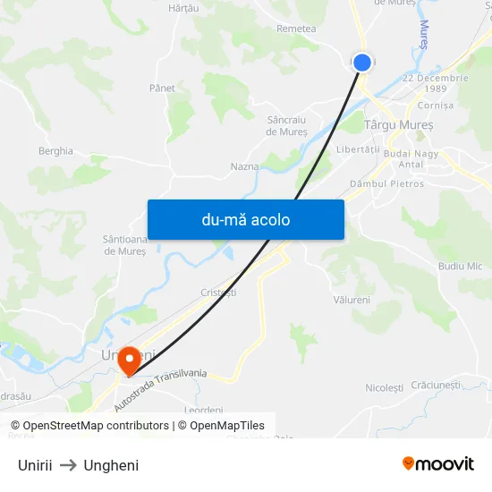 Harta de Unirii către Ungheni